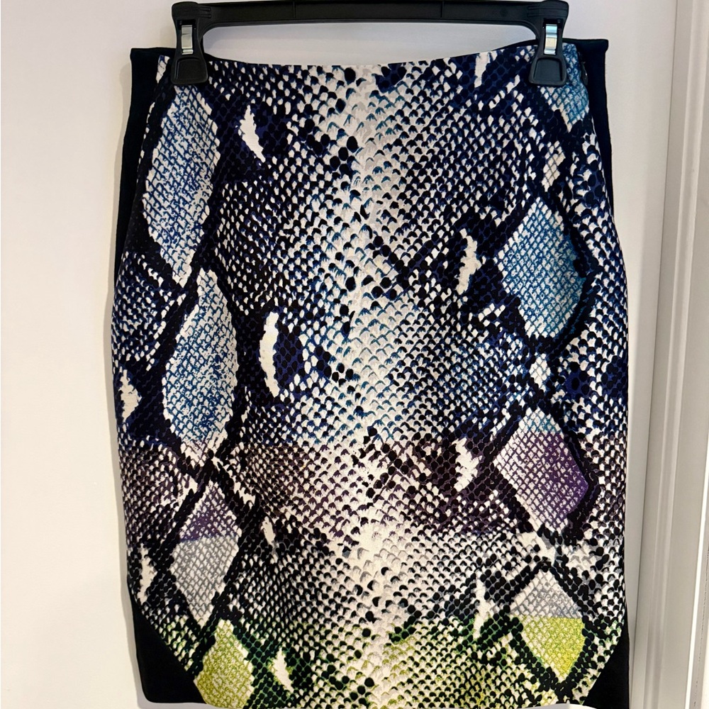 Diane Von Furstenberg Multicolor Snake Print Pencil Skirt